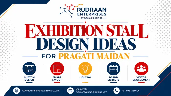 Exhibition stall design ideas for Pragati Maidan by Rudraan Events & Exhibitions